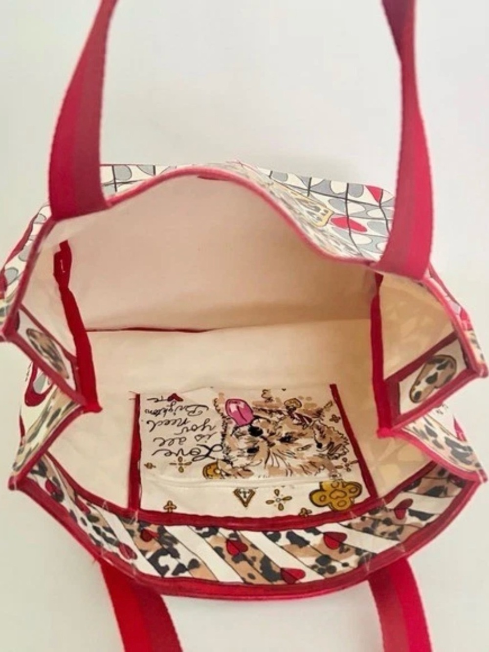 Brighton WILD LOVE Tote Bag, Hearts on Canvas, New with Tag ($150) - Picture 4 of 7